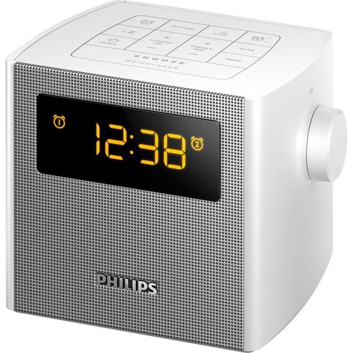 PHILIPS AJ4300W Radio réveil Double alarme Tuner FM numérique avec
