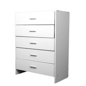 Commode 5 tiroirs blanc - Achat / Vente pas cher