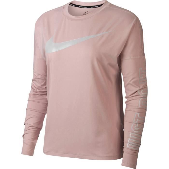 NIKE T-Shirt manches Longues Dry Element - Femme - Rose