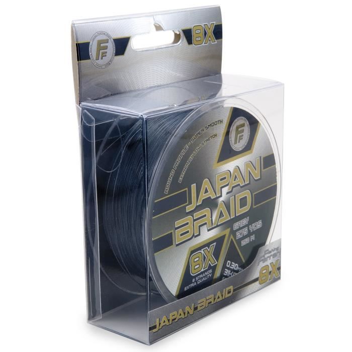 LINEAEFFE Tresse de pêche Japan Braid 8X - Gris - Ø 0,22 mm