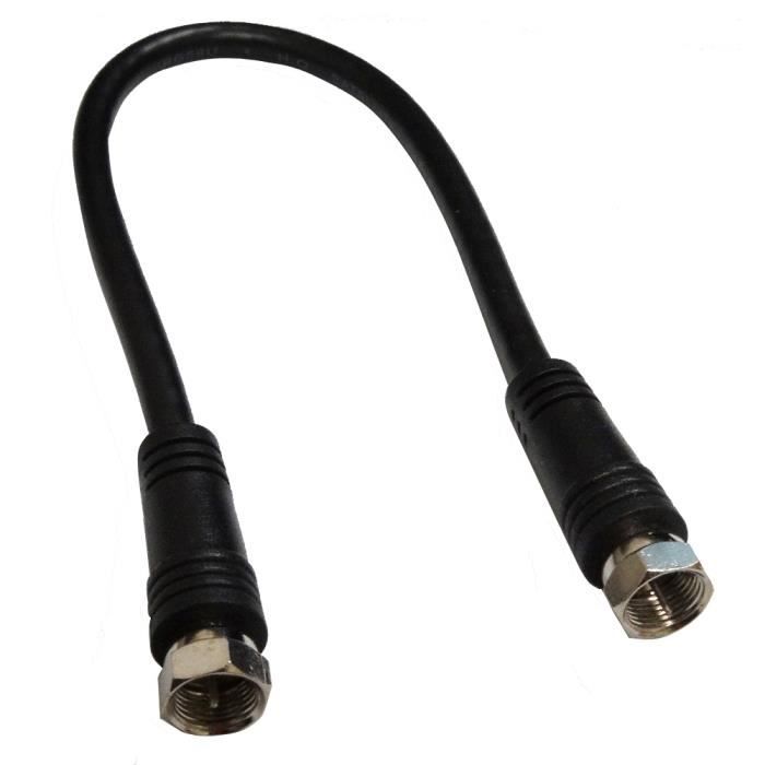 Câble cordon fiche F mâle 50cm pour antenne télé câble tv vidéo