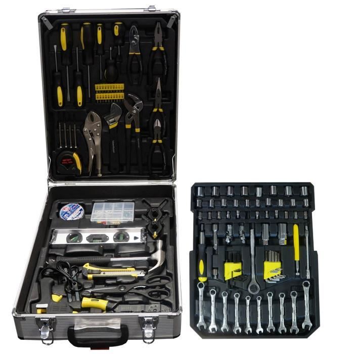 Caisse à Outils Complète 198 Pièces – Boîte à Outils – Jeu D'outils – Neuf