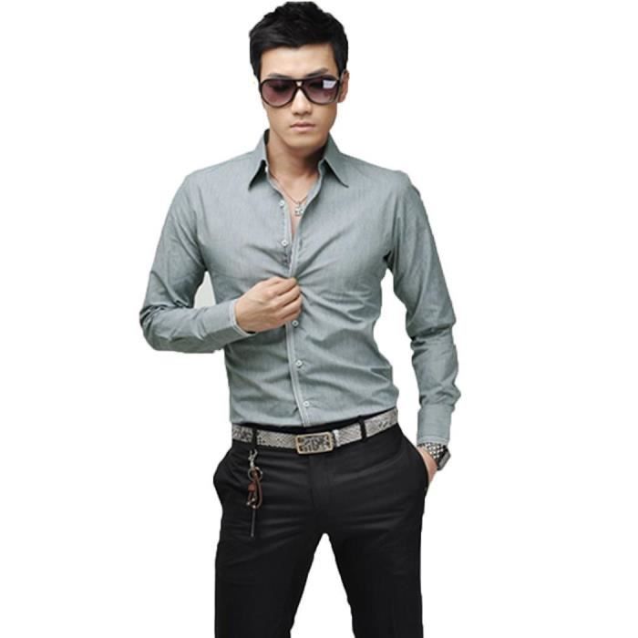 coréen sport Slim Fit homme élégant chemise mode Zv1WqxgYRw