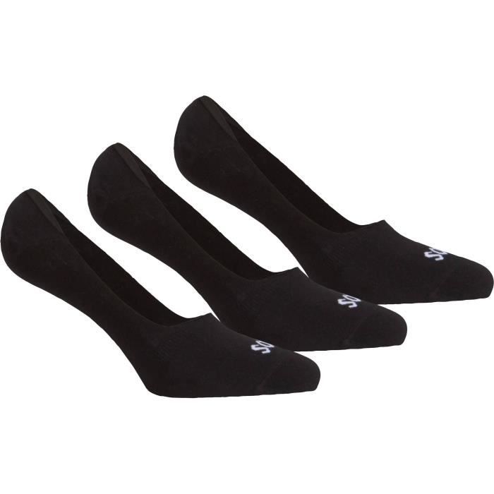 SOFTWR Lot de 3 Paires de Chaussettes Extra Invisibles Fines - Homme - Noir