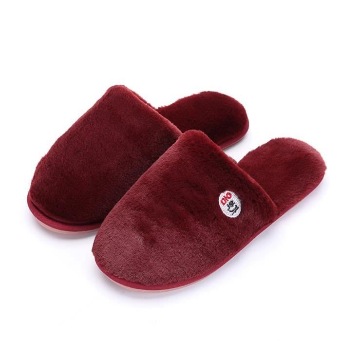 Noir Peluches De gris bleu Classique Chausson Coton Loisirs Femme Couleur Plus Elégant Confortable Haut Qualité 36 Hiver rose Chaussons marron rouge 40 Chaussure prpTwzq