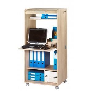 Bureau informatique 2 tiroirs L 65,2 cm - Decor Chene naturel