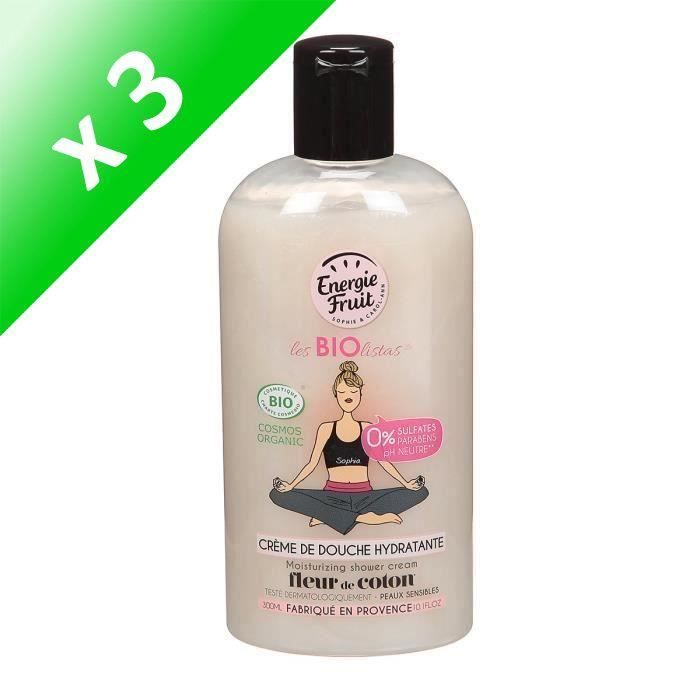 ENERGIE FRUITCrème de douche hydratante FLEUR de Coton - 300 ml (Lot de 3)