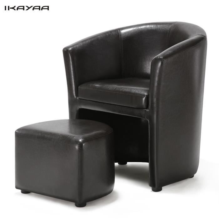 IKAYAA Fauteuil Sofa Canapé+ pouf en Simili Cuir relax Cabriolet ... IKAYAA Fauteuil Sofa Canapé+ pouf en Simili Cuir relax Cabriolet ...