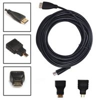 CÂBLE TV - VIDÉO - SON 5 M 3in1 HDMI vers HDMI - Mini - Micro adaptateur CÂBLE TV - VIDÉO - SON 5 M 3in1 HDMI vers HDMI - Mini - Micro adaptateur