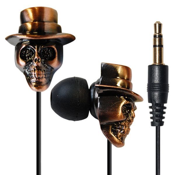 D2 Ecouteurs Intra auriculaire - auriculaire - Jack 3.5 mm stéréo - Tête de mort à chapeau