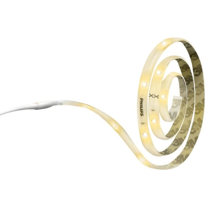PHILIPS Ruban LED LightStrips Essential 1 mètre 6 W blanc