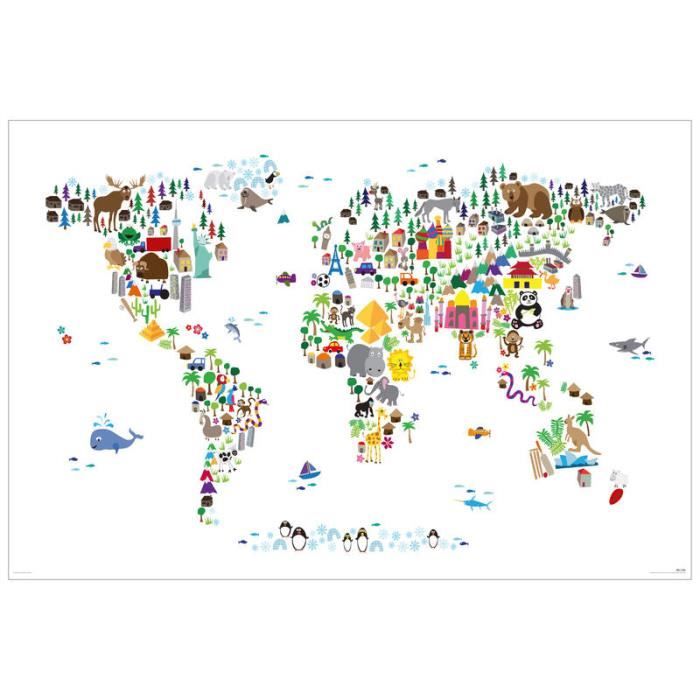 Poster Géant plastifié : Carte du monde