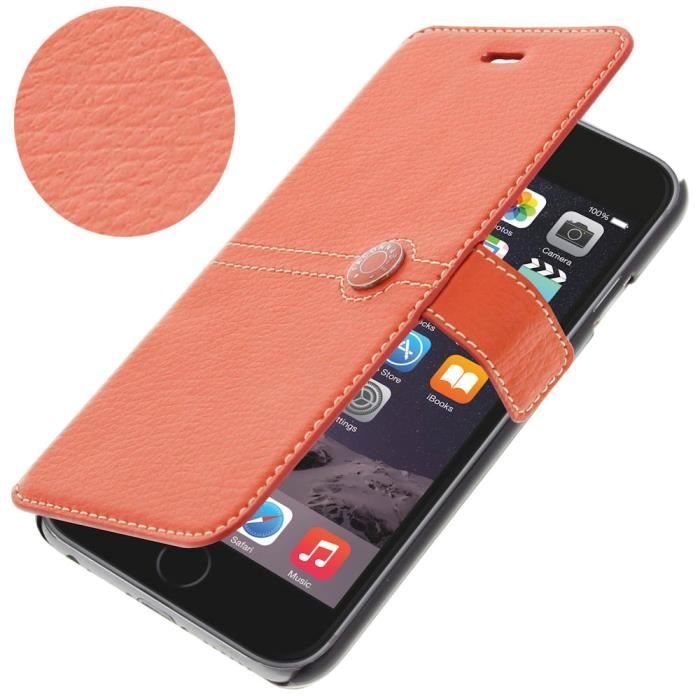 FACONNABLE Etui folio pour iPhone 6 - Orange - Achat housse - étui pas cher, avis et meilleur