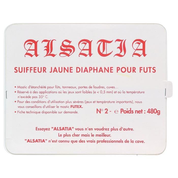 Suiffeur diaphane pour fûts Alsatia 480 g   jaune   Suiffeur diaphane