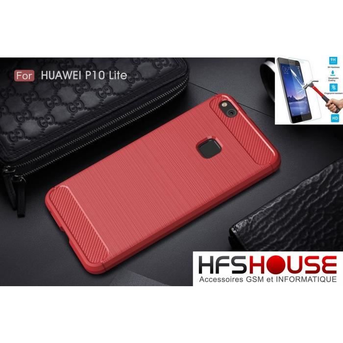 coque silicone rouge huawei p10 lite