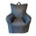 ALEX Fauteuil Pouf Enfant 50x55x50 cm Gris Foncé
