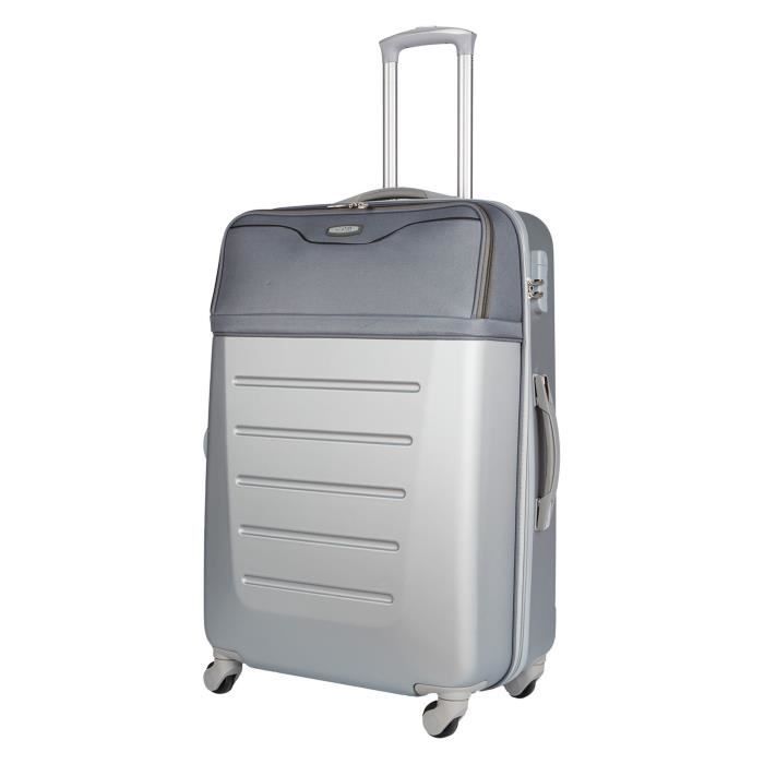 CDB Valise cabine low cost 4 roues 48 cm 70% ABS 30% polyester 600D Gris
