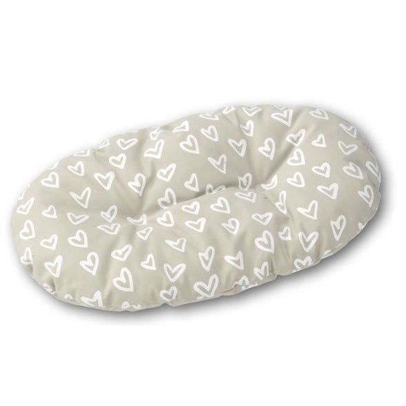D&D Coussin Lovely Perla-Bed - 72 x 50 x 8cm - Beige / Blanc