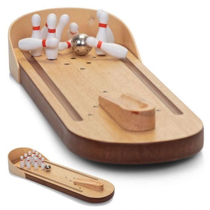 Jeu De Bowling En Bois – Quilles Et Boule Pour Jouer En Plein Air Ou à L'intérieur, Pour Enfants Et Adultes