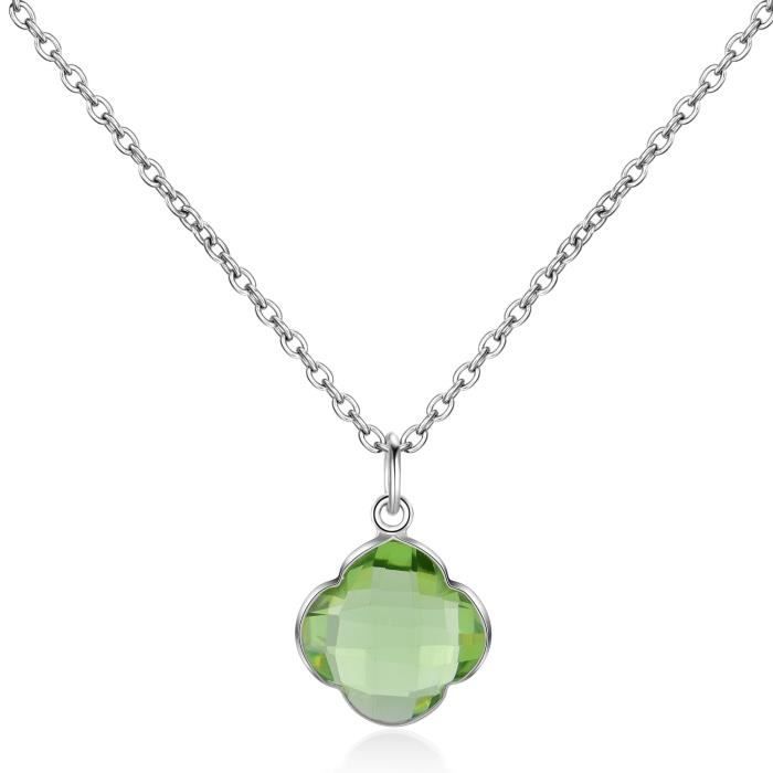 CAPUCINE Collier argent/Améthyste Verte