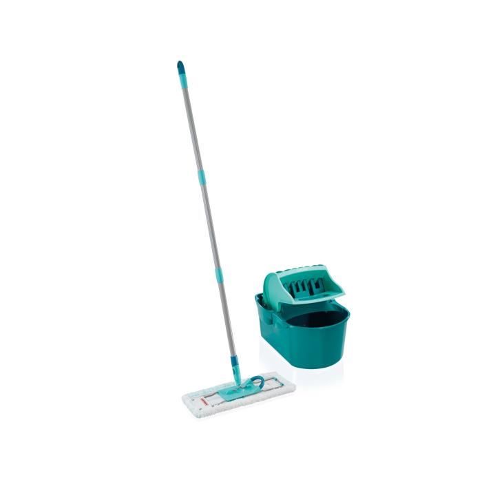 LEIFHEIT Set Profi Compact Balai a plat -  42 cm - Manche en acier de 140 cm