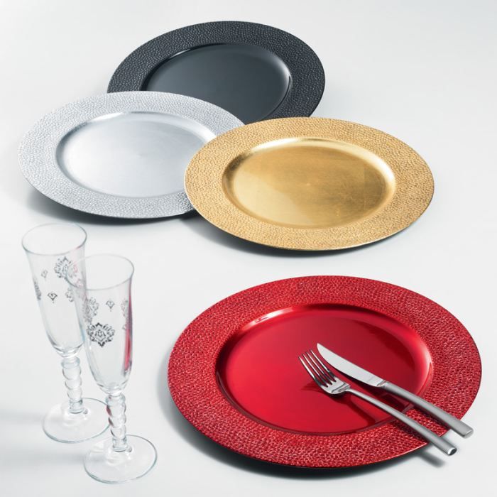 Assiette de présentation 33 cm GOUTTES noir   Achat / Vente ASSIETTE