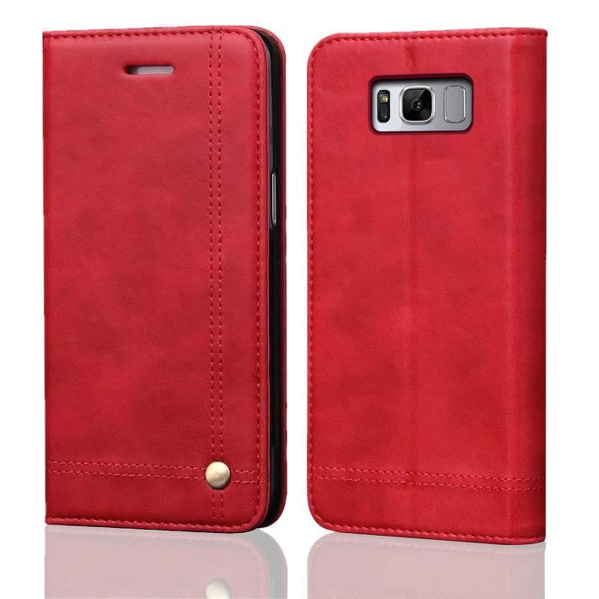 coque samsung s8 cover flip rouge