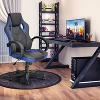 SIÈGE GAMING Homy Casa Fauteuil gamer Bleu et Noir Chaise de je SIÈGE GAMING Homy Casa Fauteuil gamer Bleu et Noir Chaise de je