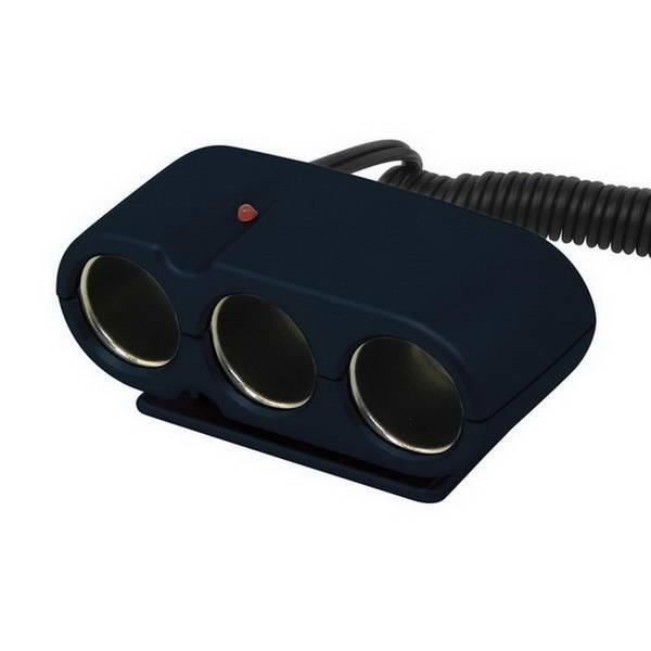CARPONIT Prise allume-cigare Triple - 5Ah 12 V - Noir
