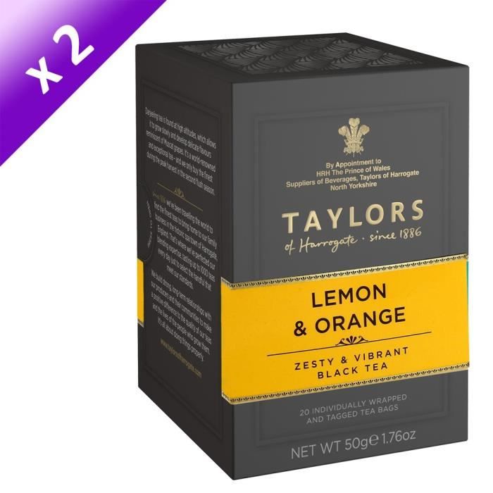 TAYLORS Thé au Citron et à l'Orange - 20 sachets - 50 g x2