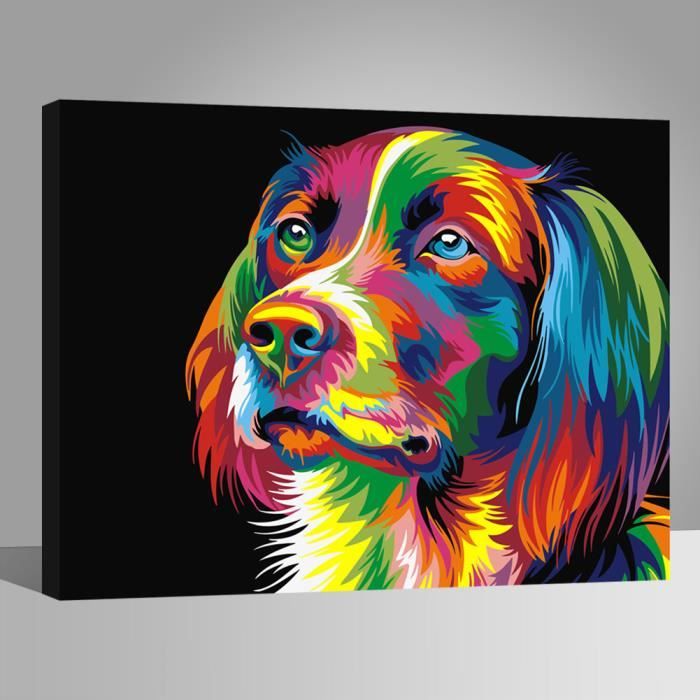  Chien  color  Peintures DIY 40x50cm avoir DIY peinture 