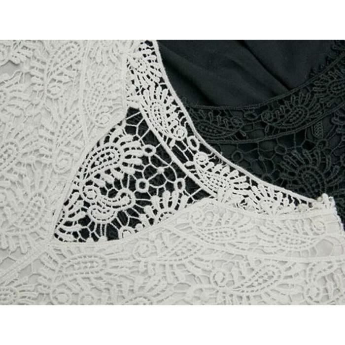 Femme Chemisier noir Blanc Mode Blanc Européen w5gqxn6Ep0