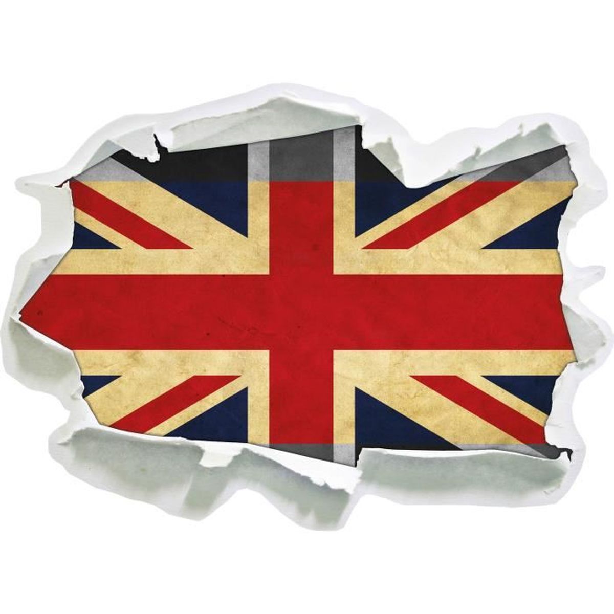 Drapeau de l'Angleterre noir / blanc, taille d'autocollant de mur 3D de