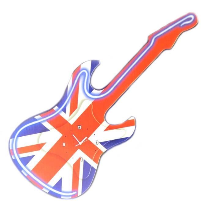 Horloge Murale Guitare Néon So British Union Jack 735x30 Cm