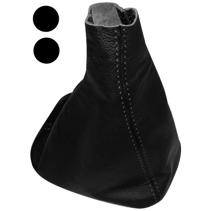 Aerzetix Soufflet de levier de vitesse en 100/% CUIR v/éritable avec coutures//surpiq/ûres noires