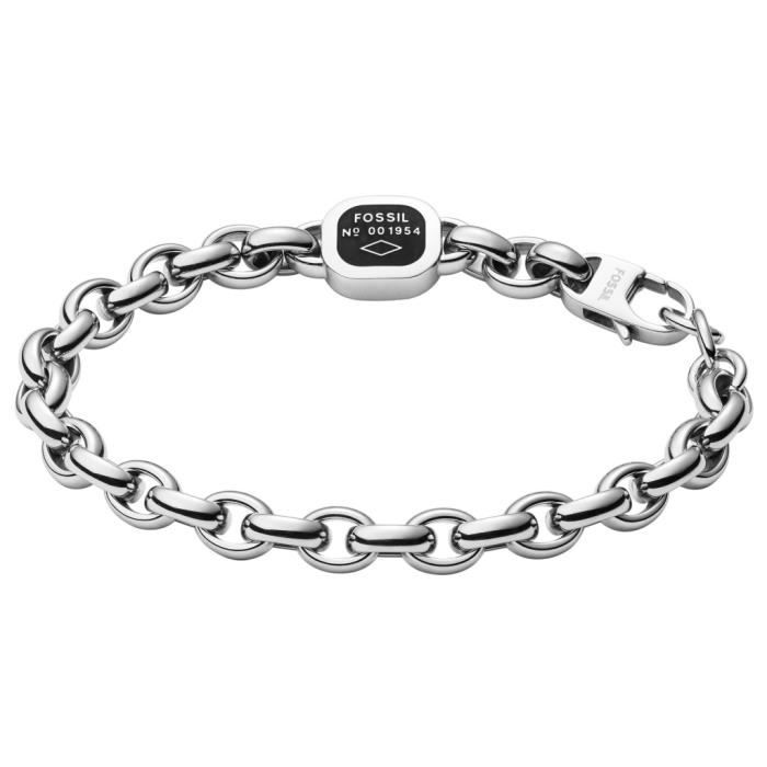 Fossil , Fossil JF02693040 Hommes Bracelet Acier inoxydable Argent 22,5 cm Réf 59280