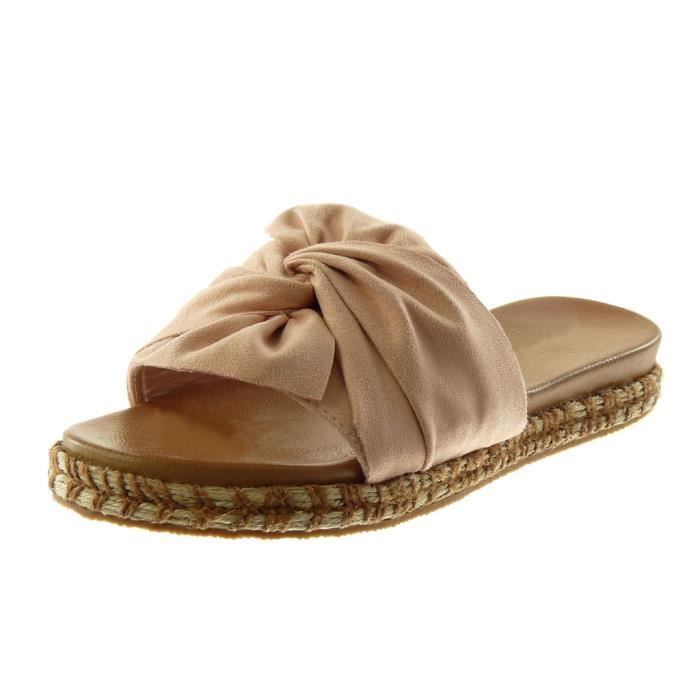 Sandale Mule On Noeud Angkorly Femme Slip Corde Chaussure Mode DHYEIbe29W