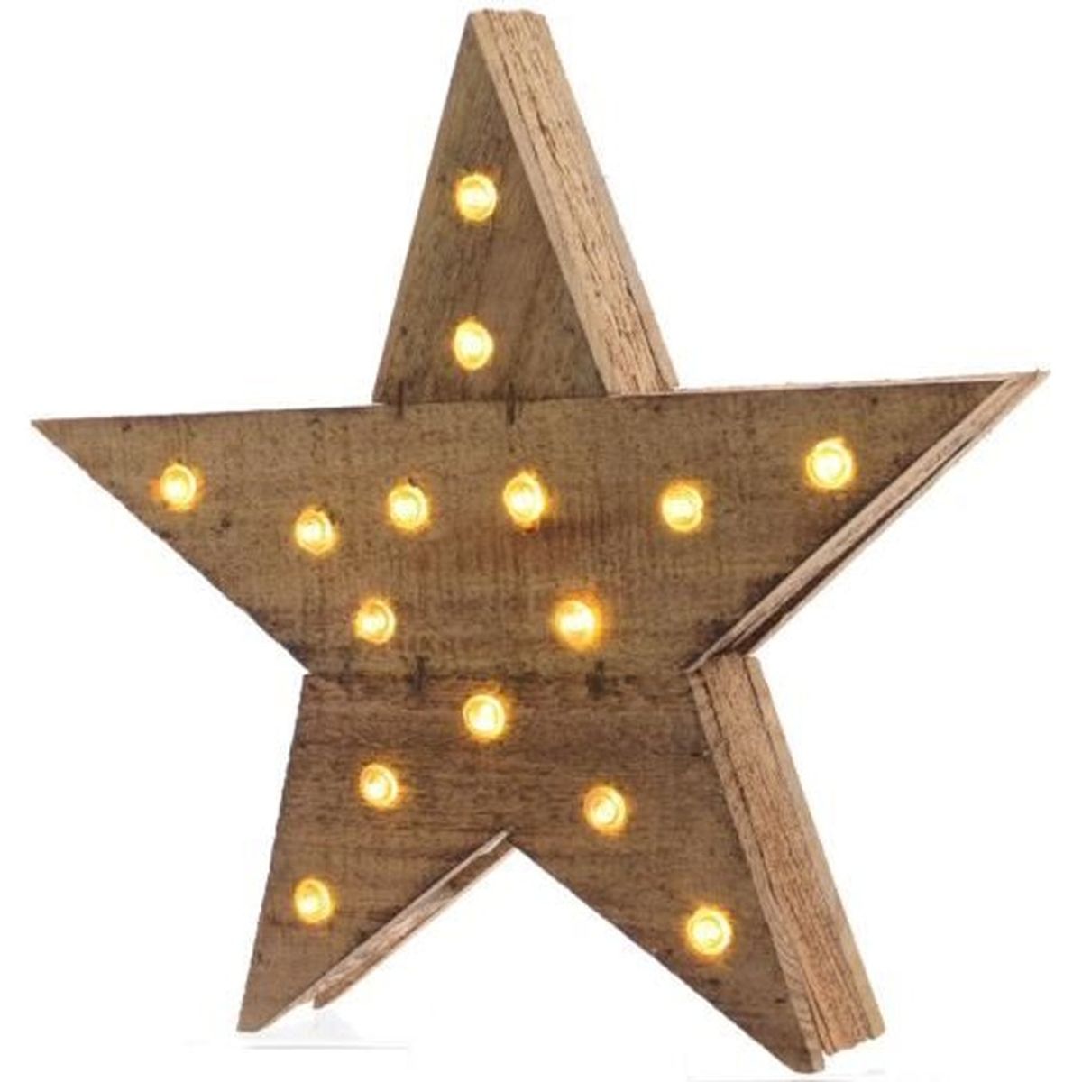 Etoile Lumineuse Bois 30 cm 15 Lampes Blanc,Bois - Achat / Vente Etoile Lumineuse Bois 30 cm 15 