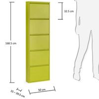 MEUBLE À CHAUSSURES Meuble Chaussures Bogotá 5 portes, vert MEUBLE À CHAUSSURES Meuble Chaussures Bogotá 5 portes, vert