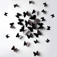 OBJET DÉCORATION MURALE TEMPSA 12pcs Sticker papillon 3D Pr Décor Mural Ma OBJET DÉCORATION MURALE TEMPSA 12pcs Sticker papillon 3D Pr Décor Mural Ma