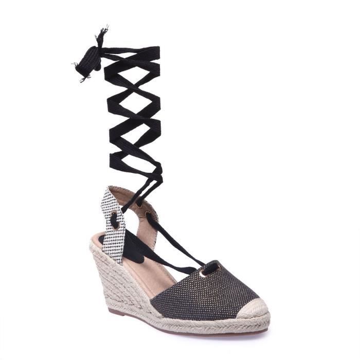 espadrilles compensées fermées femme