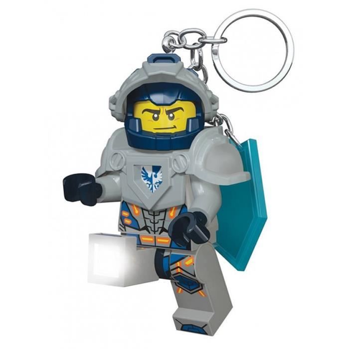 LEGO Nexo Knight Porte-clés LED Clay - Pieds lumineux - Eclairage multidirectionnelle - 5,06 X 3,2 X 7,8 cm
