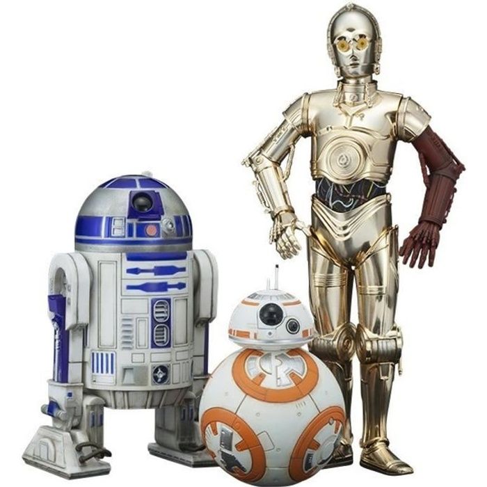 Pack de 3 statues Star Wars C 3PO R2 D2 et BB8 Episode 7