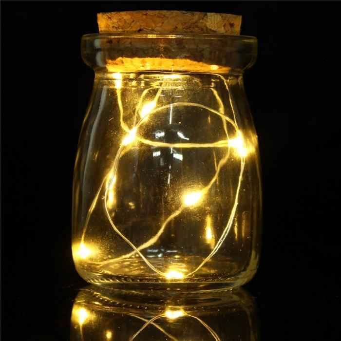 10 Graine LED Guirlande Lumineuse Vine Vase Pot Verre Décor Mariage