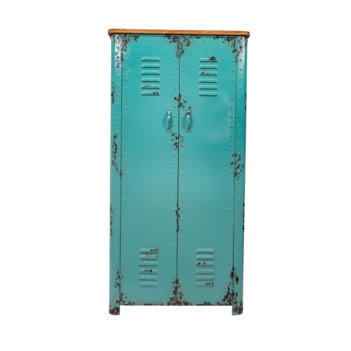 Armoire Casier En Metal Rusty Dutchbone Couleur Bleu Achat