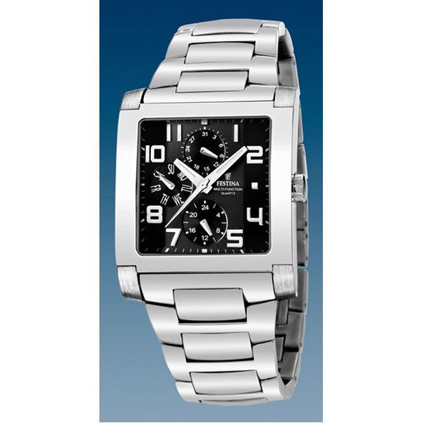 Montre Festina F16184/2 Vintage – Chronographe Rectangulaire Homme – Neuf Avec Micro-défauts