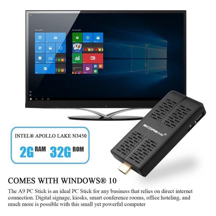 A9 Mini PC Stick - 2Go de RAM - Windows 10 - Intel®2