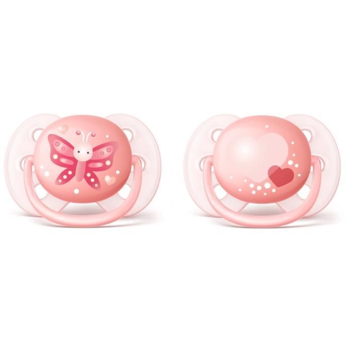 PHILIPS AVENT Sucette Ultra Douce 0-6 mois Fille