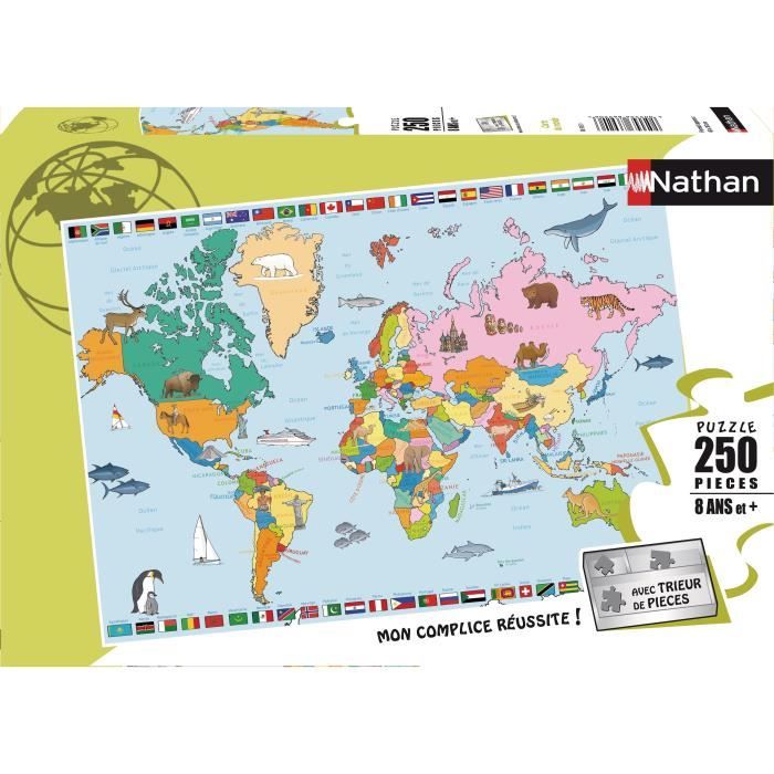 Puzzle 250 pcs Carte du Monde
