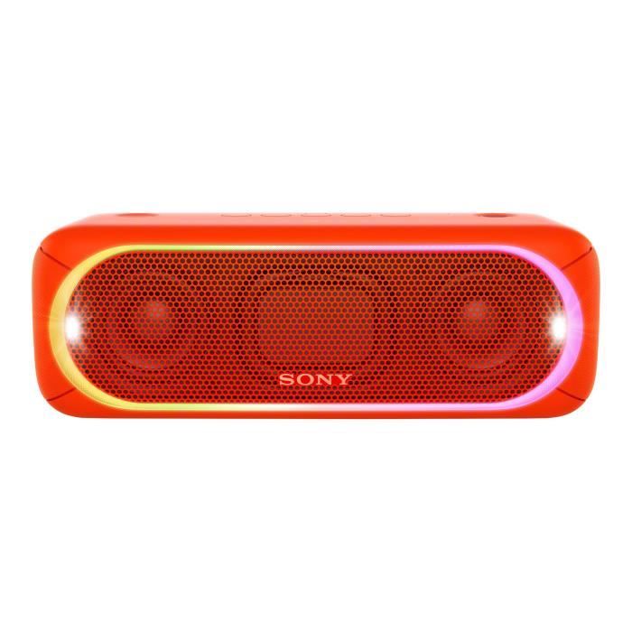 SONY SRS-XB30 rouge Enceinte Bluetooth 4.2 et NFC - Résistante à l'eau IPX5 - appairage des enceintes entres elles - Rouge